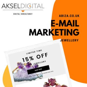e-mail marketing for abiza.co.uk, jewellery e-shop