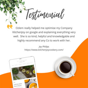 testimonial for digital marketing consultancy from kitchenjoycookery.com, a cooking school in chiswick, london